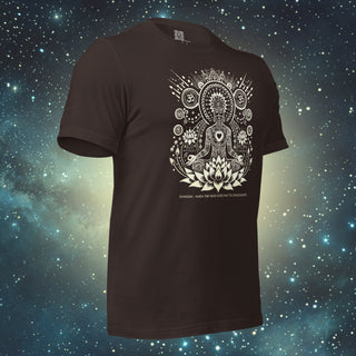 Samadhi Tribal Art brown Unisex t-shirt